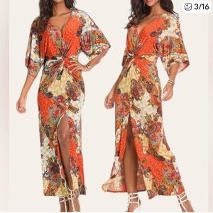 VENUS Red Paisley Maxi Dress